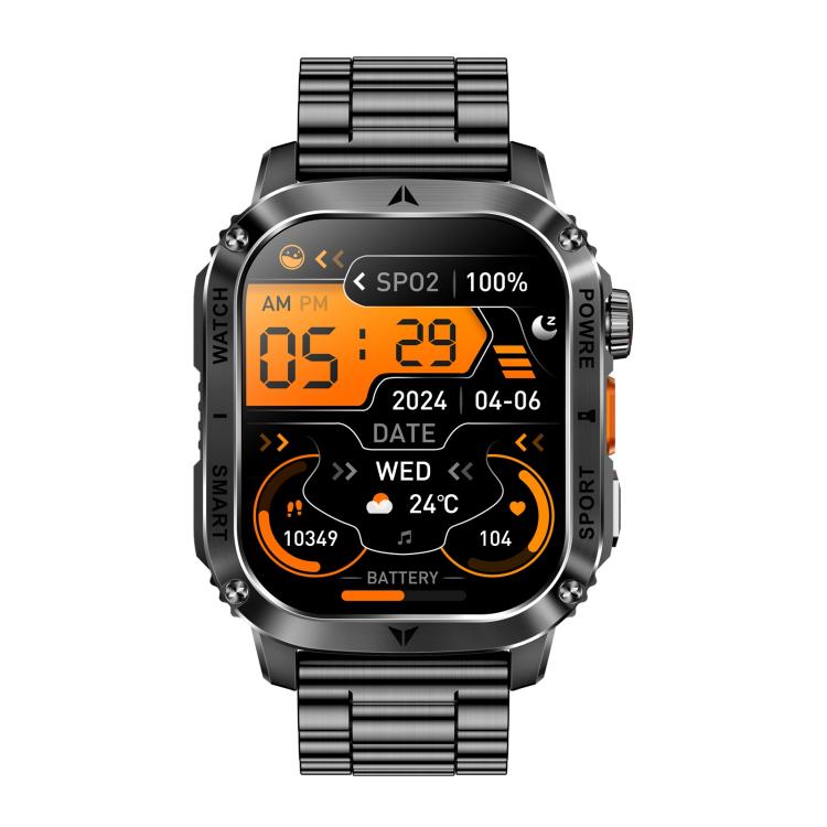 AK80 BT Call Smart Watch, Support Blood Oxygen / Blood Pressure / Heart Rate / Sports Health Monitoring Fitness Tracker(Black 3-Bead Steel) - free shipping - PMC TechLife - Order now!