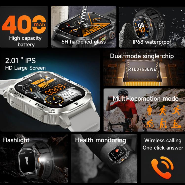 AK80 BT Call Smart Watch, Support Blood Oxygen / Blood Pressure / Heart Rate / Sports Health Monitoring Fitness Tracker(Black Silicone) - free shipping - PMC TechLife - Order now!
