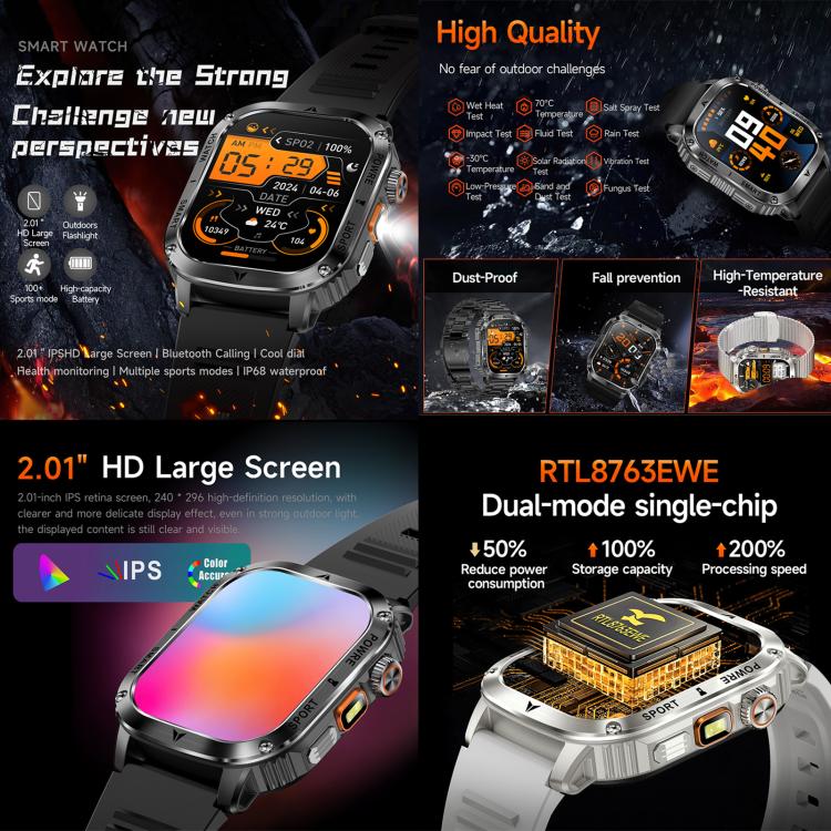 AK80 BT Call Smart Watch, Support Blood Oxygen / Blood Pressure / Heart Rate / Sports Health Monitoring Fitness Tracker(Black Silicone) - free shipping - PMC TechLife - Order now!