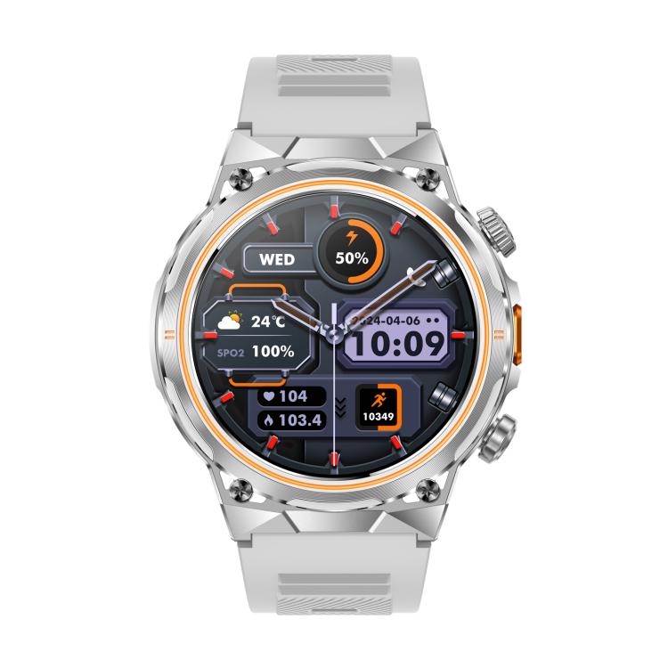 AK81 BT Call Smart Watch, Support Blood Pressure / Heart Rate / Sports Health Monitoring Fitness Tracker(Silver Silicone) - free shipping - PMC TechLife - Order now!