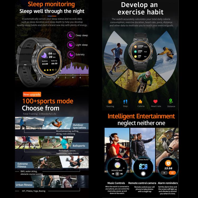 AK81 BT Call Smart Watch, Support Blood Pressure / Heart Rate / Sports Health Monitoring Fitness Tracker(Black Steel) - free shipping - PMC TechLife - Order now!
