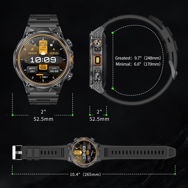 AK81 BT Call Smart Watch, Support Blood Pressure / Heart Rate / Sports Health Monitoring Fitness Tracker(Black Steel) - free shipping - PMC TechLife - Order now!