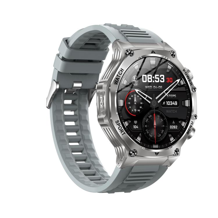 AK82 BT Call Smart Watch, Support Blood Oxygen / Blood Pressure / Heart Rate / Sports Health Monitoring Fitness Tracker(Silver Grey Silicone) - free shipping - PMC TechLife - Order now!