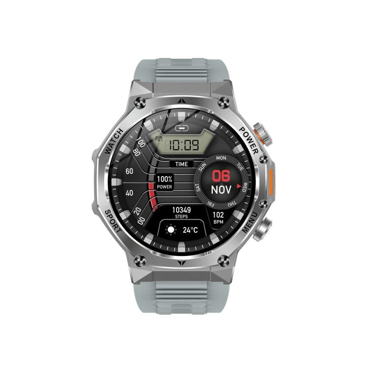 AK82 BT Call Smart Watch, Support Blood Oxygen / Blood Pressure / Heart Rate / Sports Health Monitoring Fitness Tracker(Silver Grey Silicone) - free shipping - PMC TechLife - Order now!