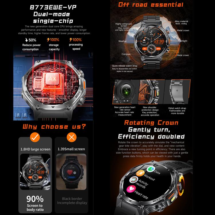 AK82 BT Call Smart Watch, Support Blood Oxygen / Blood Pressure / Heart Rate / Sports Health Monitoring Fitness Tracker(Silver Grey Silicone) - free shipping - PMC TechLife - Order now!