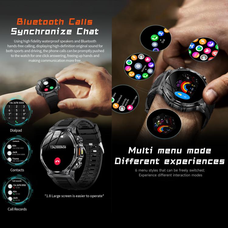AK82 BT Call Smart Watch, Support Blood Oxygen / Blood Pressure / Heart Rate / Sports Health Monitoring Fitness Tracker(Silver Grey Silicone) - free shipping - PMC TechLife - Order now!