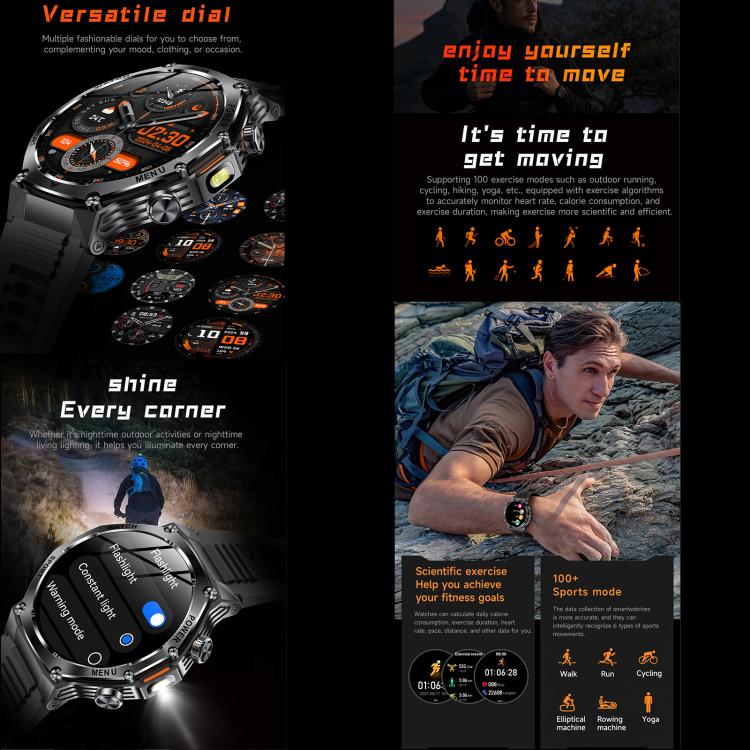 AK82 BT Call Smart Watch, Support Blood Oxygen / Blood Pressure / Heart Rate / Sports Health Monitoring Fitness Tracker(Silver Steel) - free shipping - PMC TechLife - Order now!