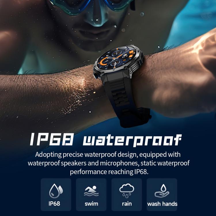AK82 BT Call Smart Watch, Support Blood Oxygen / Blood Pressure / Heart Rate / Sports Health Monitoring Fitness Tracker(Space Gray Black Silicone) - free shipping - PMC TechLife - Order now!