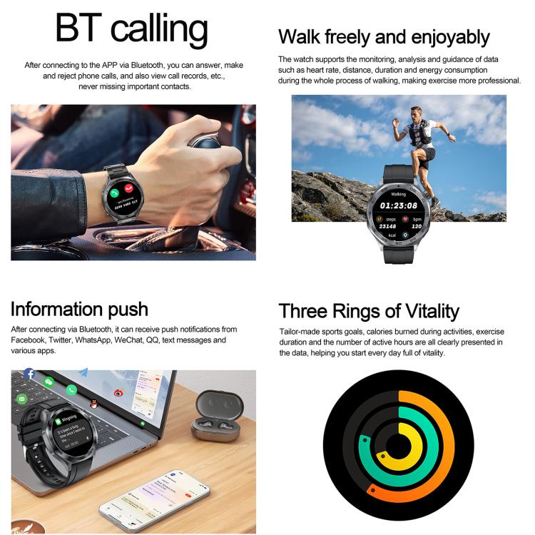 AK83 BT Call Smart Watch, Support Blood Pressure / Heart Rate / Sports Health Monitoring Fitness Tracker(Steel Blue Braid Silicone) - free shipping - PMC TechLife - Order now!