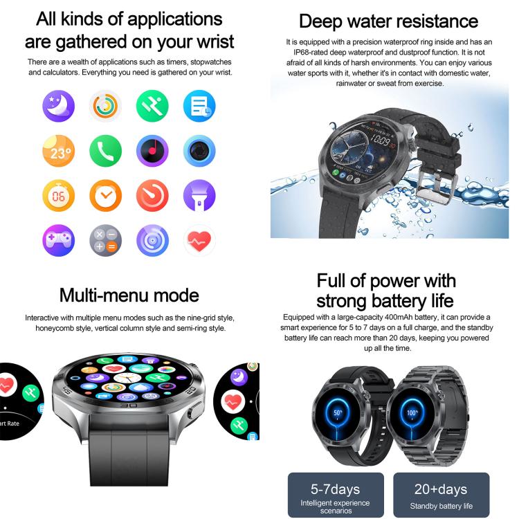 AK83 BT Call Smart Watch, Support Blood Pressure / Heart Rate / Sports Health Monitoring Fitness Tracker(Steel Blue Braid Silicone) - free shipping - PMC TechLife - Order now!