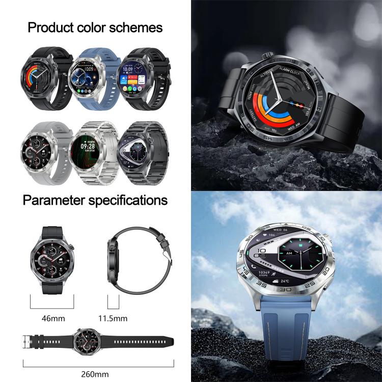 AK83 BT Call Smart Watch, Support Blood Pressure / Heart Rate / Sports Health Monitoring Fitness Tracker(Steel Blue Braid Silicone) - free shipping - PMC TechLife - Order now!