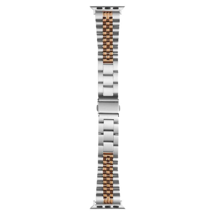 For Apple Watch 46mm / 49mm / 45mm / 44mm Quick Release Five-bead Metal Watch Band(Silver Rose Gold) - free shipping - PMC TechLife - Order now!