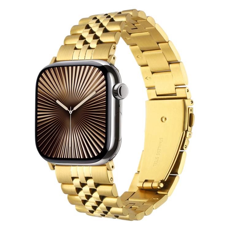 For Apple Watch 42mm / 41mm / 40mm / 38mm Quick Release Five-bead Metal Watch Band(Gold) - free shipping - PMC TechLife - Order now!