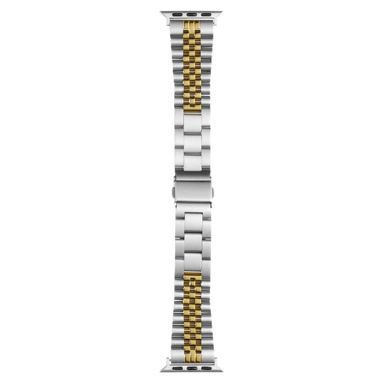 For Apple Watch 42mm / 41mm / 40mm / 38mm Quick Release Five-bead Metal Watch Band(Silver Gold) - free shipping - PMC TechLife - Order now!