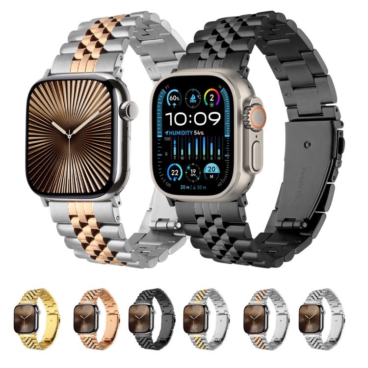 For Apple Watch 42mm / 41mm / 40mm / 38mm Quick Release Five-bead Metal Watch Band(Gold) - free shipping - PMC TechLife - Order now!
