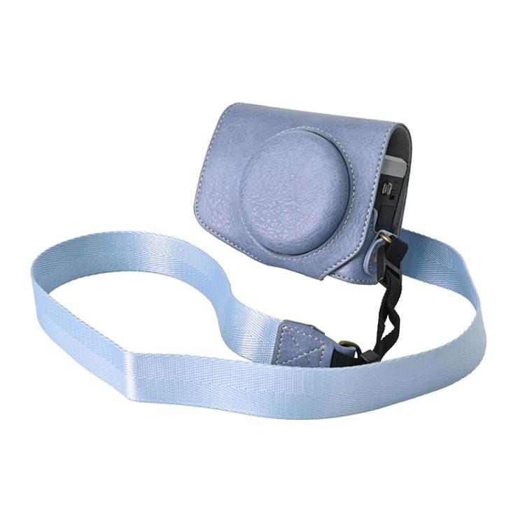 For Canon G7 X Mark III / G7X3 Retro Litchi Texture Leather Full Body Camera Case Bag with Strap(Blue) - free shipping - PMC TechLife - Order now!