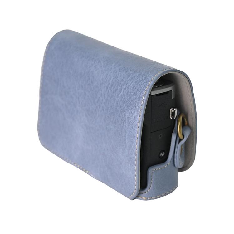 For Canon G7 X Mark III / G7X3 Retro Litchi Texture Leather Full Body Camera Case Bag with Strap(Blue) - free shipping - PMC TechLife - Order now!