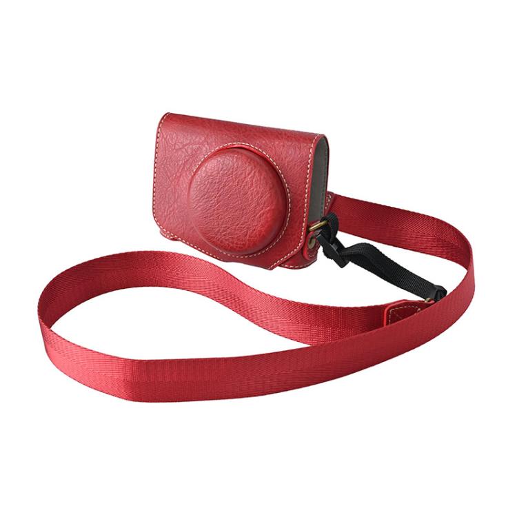 For Canon G7 X Mark III / G7X3 Retro Litchi Texture Leather Full Body Camera Case Bag with Strap(Red) - free shipping - PMC TechLife - Order now!