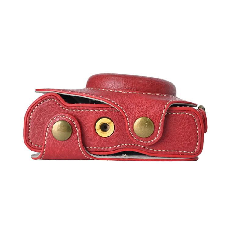 For Canon G7 X Mark III / G7X3 Retro Litchi Texture Leather Full Body Camera Case Bag with Strap(Red) - free shipping - PMC TechLife - Order now!