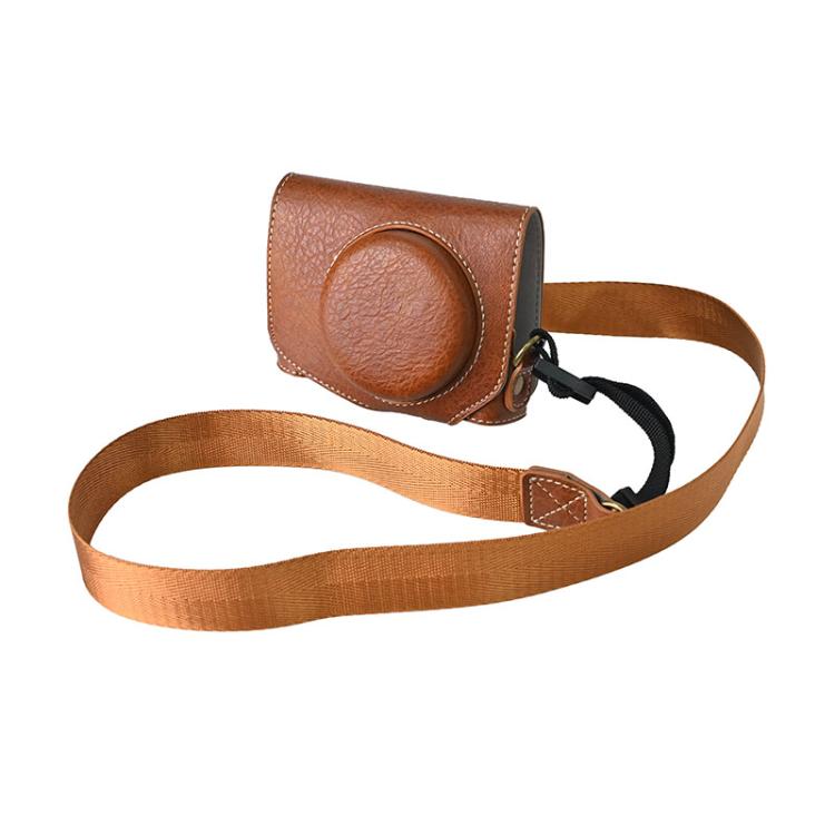 For Canon G7 X Mark III / G7X3 Retro Litchi Texture Leather Full Body Camera Case Bag with Strap(Coffee) - free shipping - PMC TechLife - Order now!