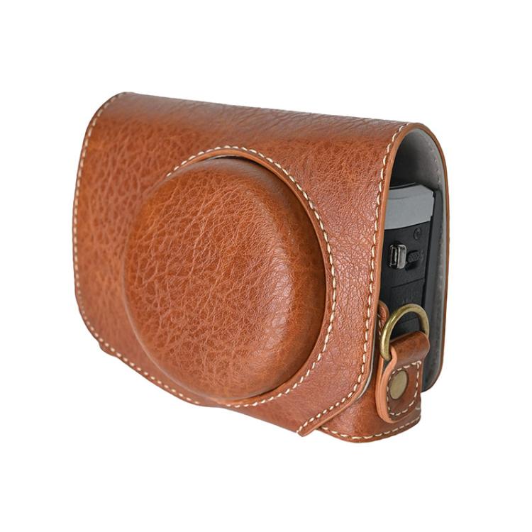 For Canon G7 X Mark III / G7X3 Retro Litchi Texture Leather Full Body Camera Case Bag with Strap(Coffee) - free shipping - PMC TechLife - Order now!
