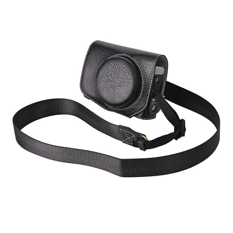 For Canon G7 X Mark III / G7X3 Retro Litchi Texture Leather Full Body Camera Case Bag with Strap(Black) - free shipping - PMC TechLife - Order now!