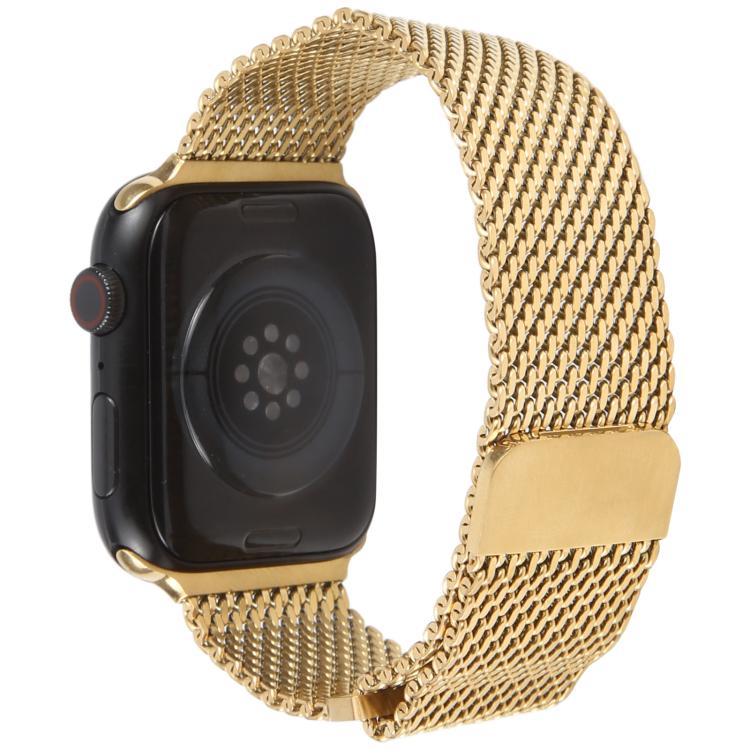 For Apple Watch 46mm / 49mm / 45mm / 44mm Double-section Magnetic Milanese Steel Watch Band(Gold) - free shipping - PMC TechLife - Order now!