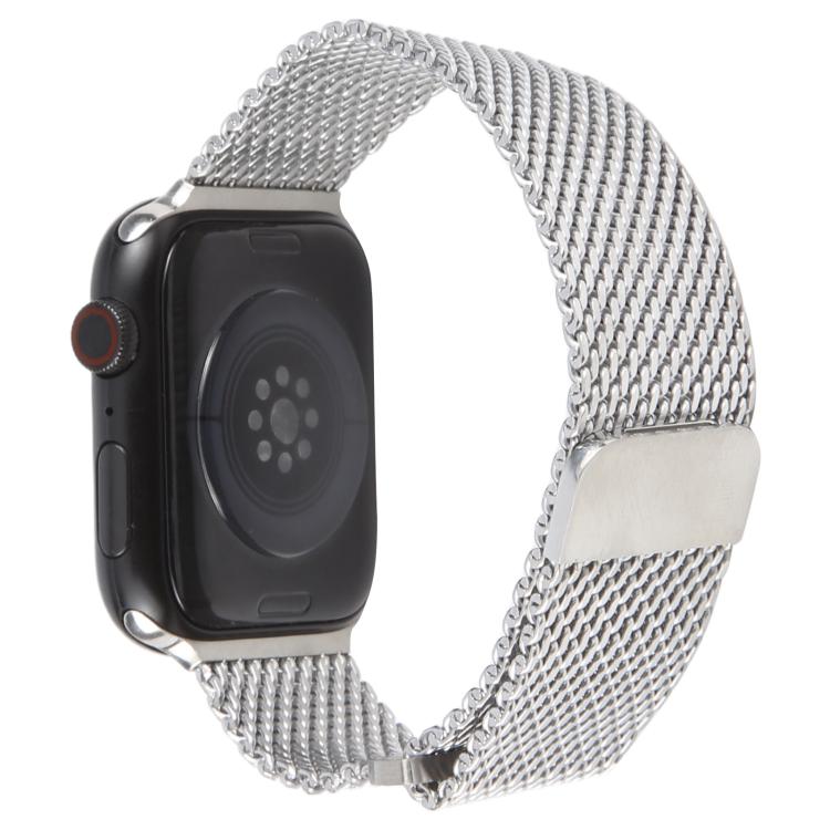 For Apple Watch 46mm / 49mm / 45mm / 44mm Double-section Magnetic Milanese Steel Watch Band(Silver) - free shipping - PMC TechLife - Order now!