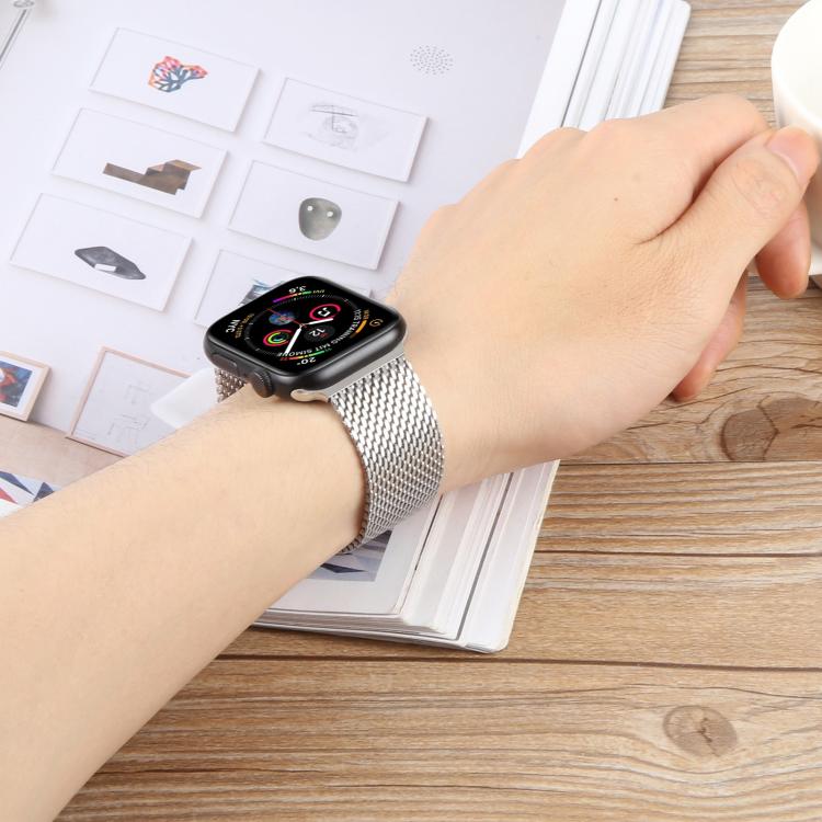 For Apple Watch 42mm / 41mm / 40mm / 38mm Double-section Magnetic Milanese Steel Watch Band(Rose Gold) - free shipping - PMC TechLife - Order now!