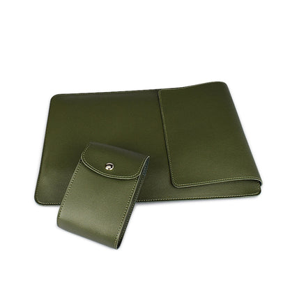 PU05 Sleeve Leather Case Carrying Bag with Small Storage Bag for 14.1 inch Laptop(Green) - 14.1 inch by PMC Jewellery | Online Shopping South Africa | PMC Jewellery | Buy Now Pay Later Mobicred