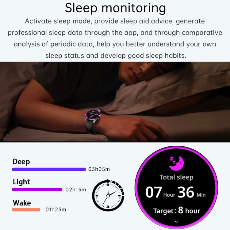 H77 1.43 inch AMOLED Screen Health & Fitness Smart Watch IP67 Waterproof Support BT Call(Silver) - free shipping - PMC TechLife - Order now!