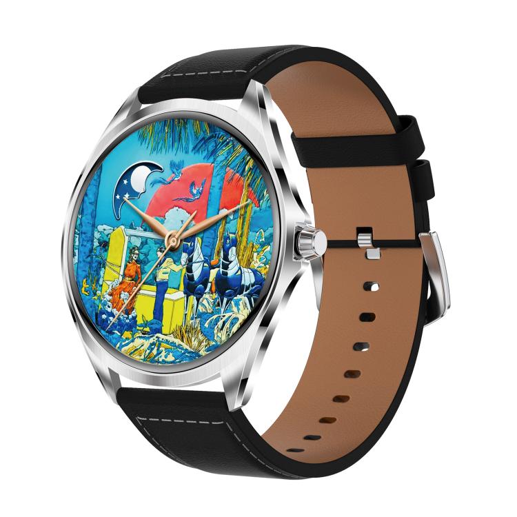 H78 1.43 inch AMOLED Screen Health & Fitness Smart Watch IP67 Waterproof Support BT Call(Silver Shell Black Leather) - free shipping - PMc TechLife - Order now!