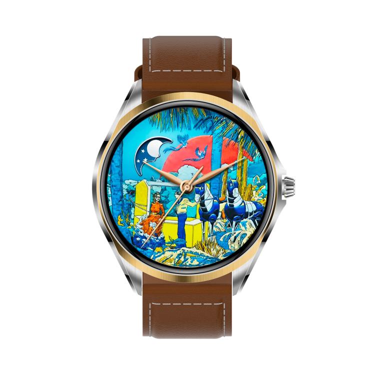 H78 1.43 inch AMOLED Screen Health & Fitness Smart Watch IP67 Waterproof Support BT Call(Gold Shell Brown Leather) - free shipping - PMc TechLife - Order now!