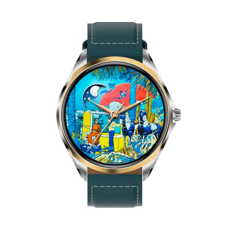 H78 1.43 inch AMOLED Screen Health & Fitness Smart Watch IP67 Waterproof Support BT Call(Gold Shell Blue Leather) - free shipping - PMc TechLife - Order now!