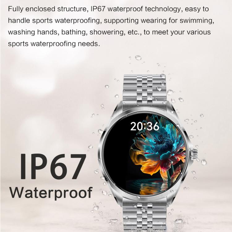 H78 1.43 inch AMOLED Screen Health & Fitness Smart Watch IP67 Waterproof Support BT Call(Silver Milanese) - free shipping - PMC TechLife - Order now!