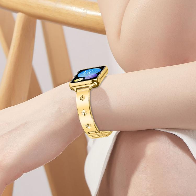 For Xiaomi Mi Band 8 Pro / Redmi Watch 4 Snowflake Petals Bracelet Metal Watch Band(Gold) - free shipping - PMC TechLife - Order now!