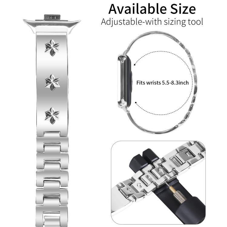 For Xiaomi Mi Band 8 Pro / Redmi Watch 4 Snowflake Petals Bracelet Metal Watch Band(Silver) - free shipping - PMC TechLife - Order now!