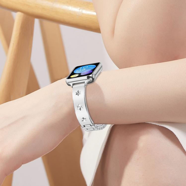 For Xiaomi Mi Band 8 Pro / Redmi Watch 4 Snowflake Petals Bracelet Metal Watch Band(Silver) - free shipping - PMC TechLife - Order now!