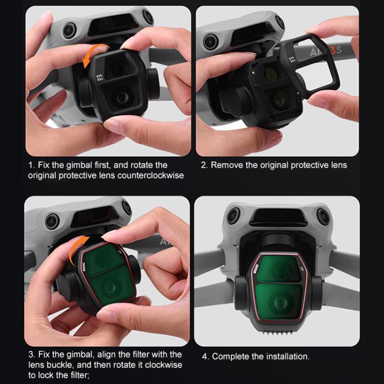For DJI Air 3S BRDRC Camera Lens Filter, Filter:ND8 - free shipping - PMC TechLife - Order now!