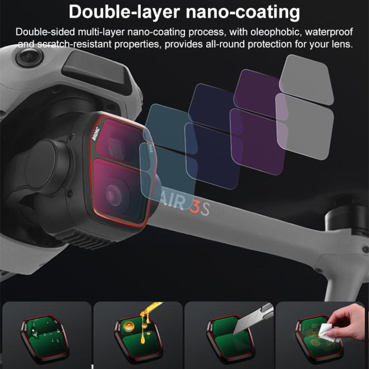 For DJI Air 3S BRDRC Camera Lens Filter, Filter:ND64 - free shipping - PMC TechLife - Order now!