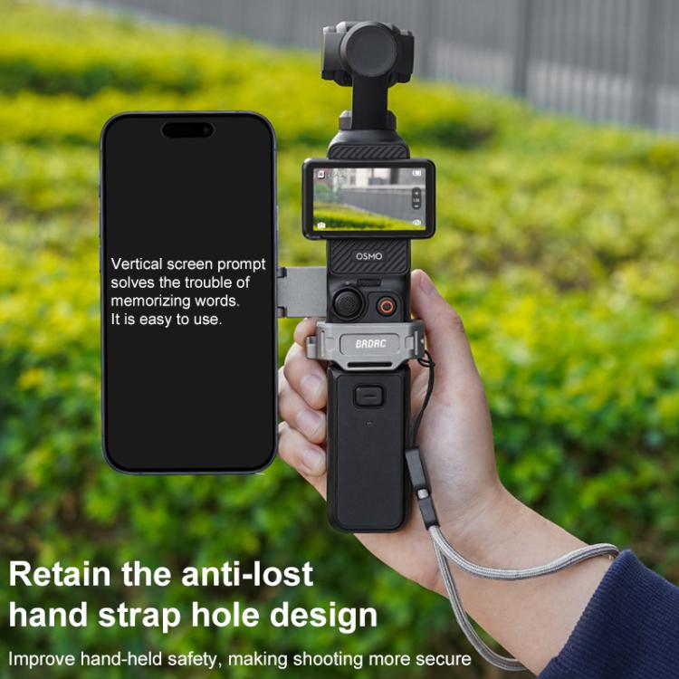 For DJI Osmo Pocket 3 BRDRC Smartphone Teleprompter Stand Desktop Clamp Cold Shoe Extension Mount(Dark Grey) - free shipping - PMC TechLife - Order now!
