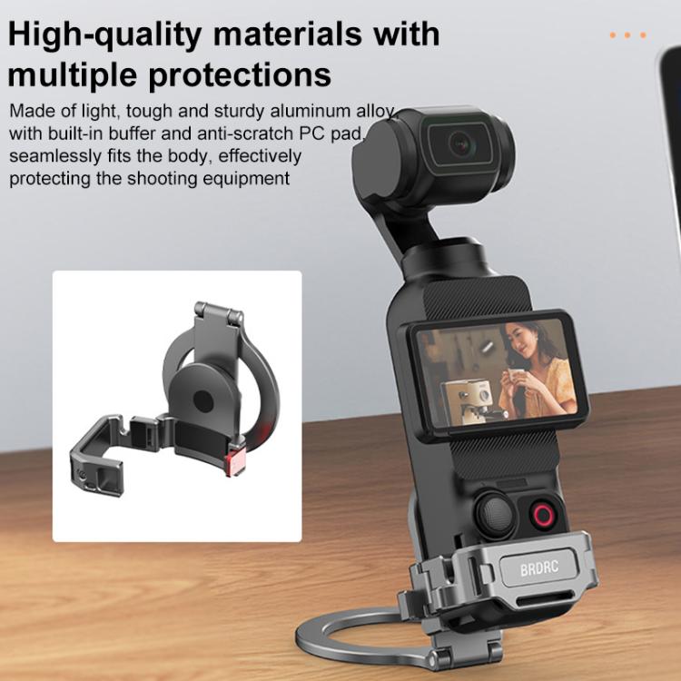 For DJI Osmo Pocket 3 BRDRC Smartphone Teleprompter Stand Desktop Clamp Cold Shoe Extension Mount(Dark Grey) - free shipping - PMC TechLife - Order now!