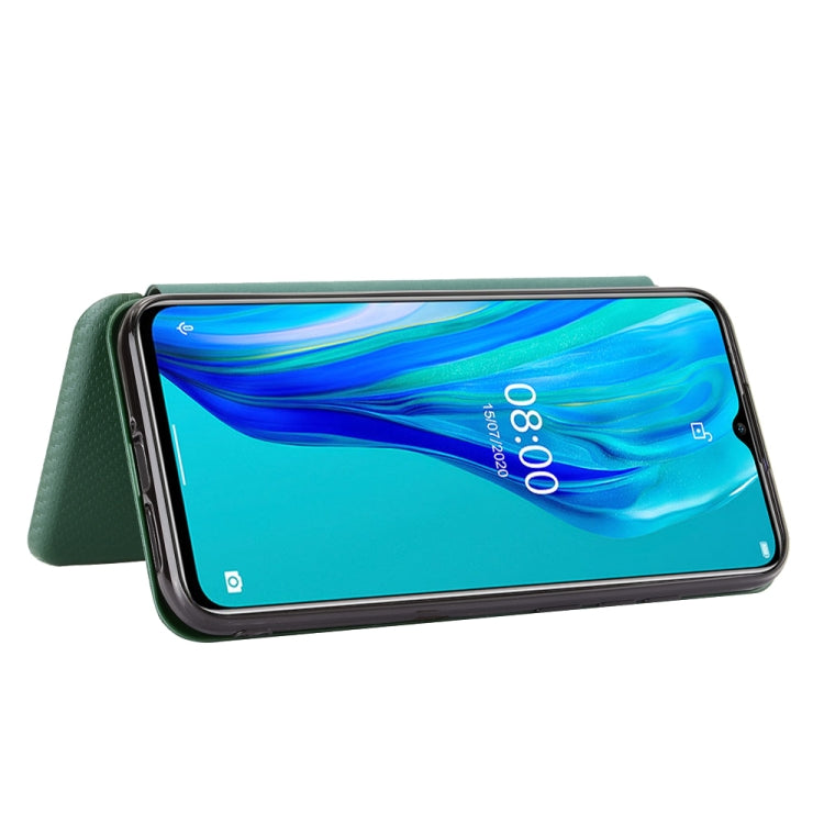 For Ulefone Note 9P Carbon Fiber Texture Horizontal Flip TPU + PC + PU Leather Case with Card Slot & Lanyard(Green) - Ulefone Cases by PMC Jewellery | Online Shopping South Africa | PMC Jewellery | Buy Now Pay Later Mobicred