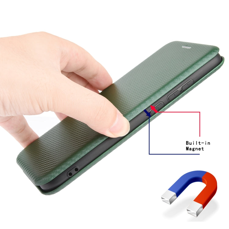 For Ulefone Note 9P Carbon Fiber Texture Horizontal Flip TPU + PC + PU Leather Case with Card Slot & Lanyard(Green) - Ulefone Cases by PMC Jewellery | Online Shopping South Africa | PMC Jewellery | Buy Now Pay Later Mobicred