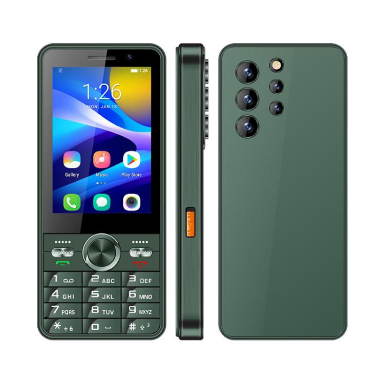 UNIWA XS24 Keypad Phone, 2GB+16GB, 3.5 inch Android 8.1 Mediatek MT6737M Quad Core, Flashlights, Network: 4G, Support Google Store, Plug:US Plug(Green) - free shipping - PMc TechLife - Order now!