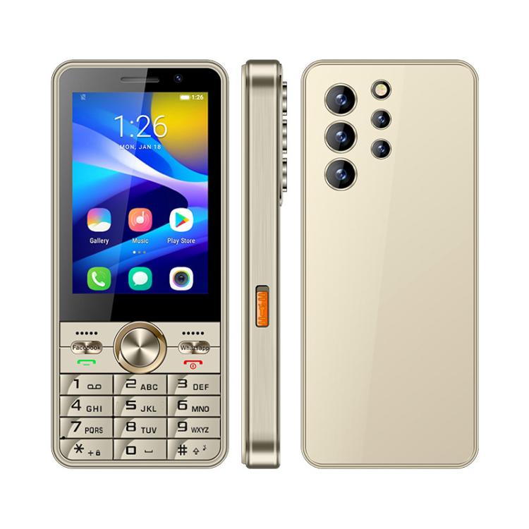 UNIWA XS24 Keypad Phone, 2GB+16GB, 3.5 inch Android 8.1 Mediatek MT6737M Quad Core, Flashlights, Network: 4G, Support Google Store, Plug:US Plug(Gold) - free shipping - PMc TechLife - Order now!