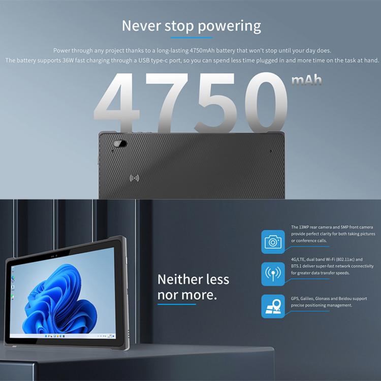 QCOM W1019 Windows 11 Pro Tablet PC, 8GB+128GB, 10.1 inch Qualcomm SC7180 Kryo 468 8C8T Octa Core, Network: 4G, OTG, Plug:AU Plug(Black) - free shipping - PMc TechLife - Order now!