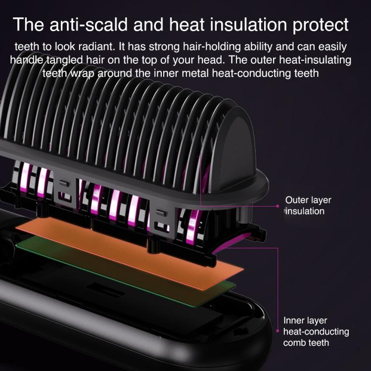 K-SKIN KD382B Negative Ion Hair Care Type-C Wireless Hair Straightening Comb(Grey) - free shipping - PMC TechLife - Order now!
