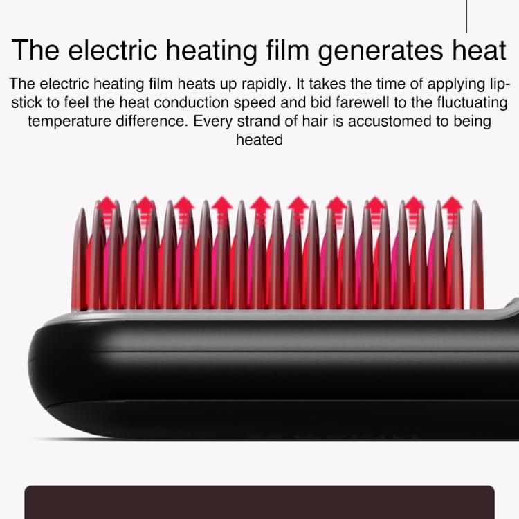 K-SKIN KD382S Negative Ion Hair Care Type-C Wireless Hair Straightening Comb(Black) - free shipping - PMC TechLife - Order now!