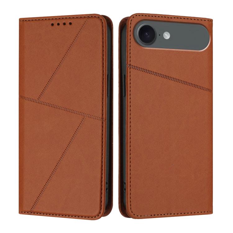 For iPhone 17 Air Strong Magnetic Frosted Flip Leather Phone Case(Coffee Color) - free shipping - PMc TechLife - Order now!